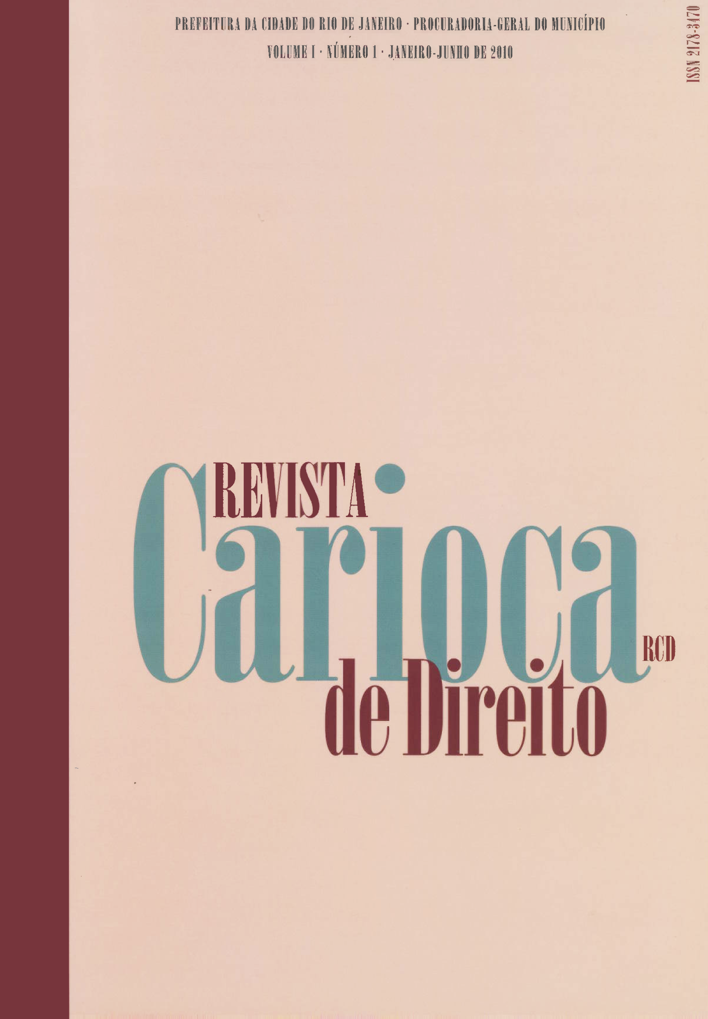 					Visualizar v. 1 n. 1 (2010): Revista Carioca de Direito
				